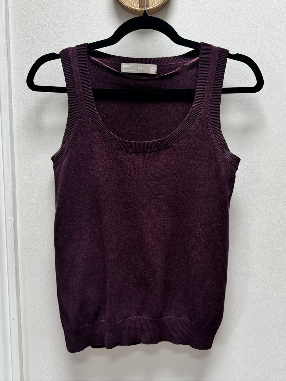 Zara Plum Sweater Vest Cotton Blend